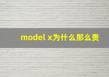 model x为什么那么贵